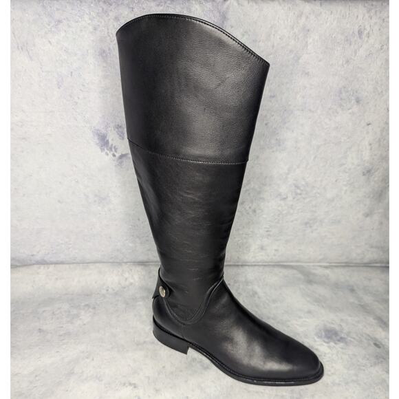 Aquatalia Black Leather Nerina Knee High Tall Riding Boot in Black, Size 6.5 - Picture 10 of 14
